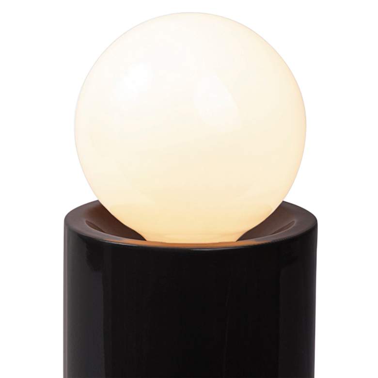 Image 2 Portable 16 1/2" High Gloss Black Ceramic Accent Table Lamp more views