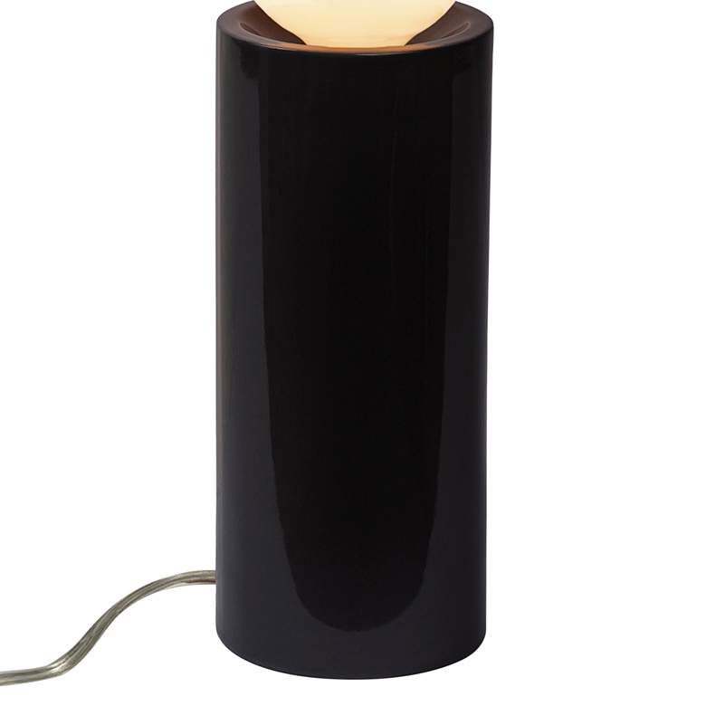 Image 3 Portable 16 1/2 inch High Gloss Black Ceramic Accent Table Lamp more views