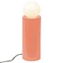 Portable 16 1/2" High Gloss Blush Ceramic Accent Table Lamp