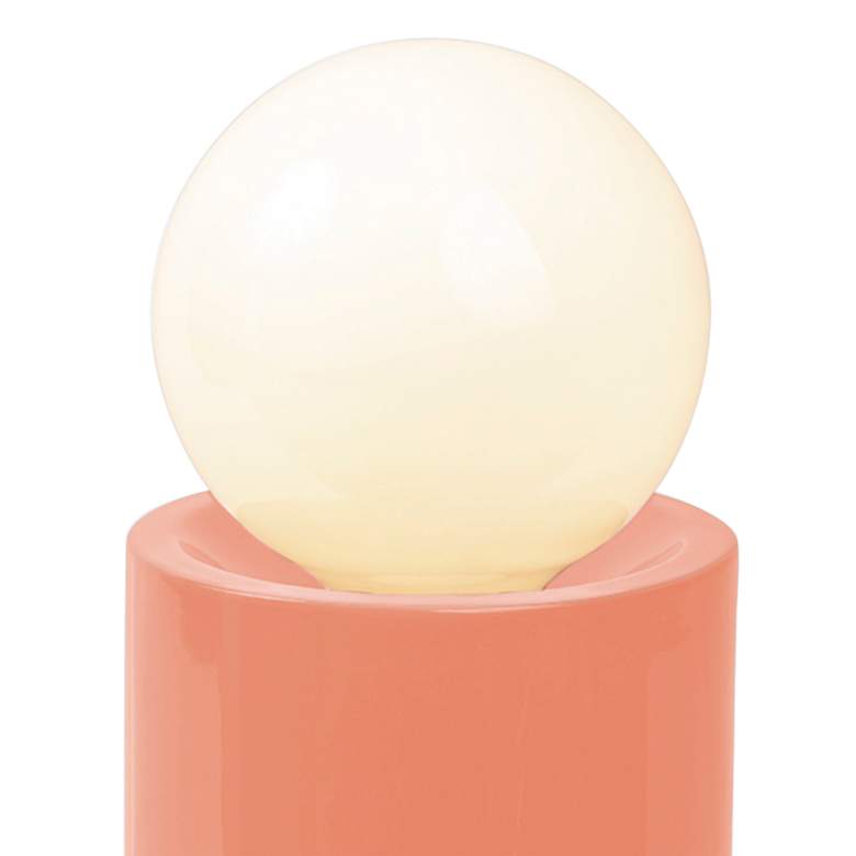 Image 2 Portable 16 1/2" High Gloss Blush Ceramic Accent Table Lamp more views