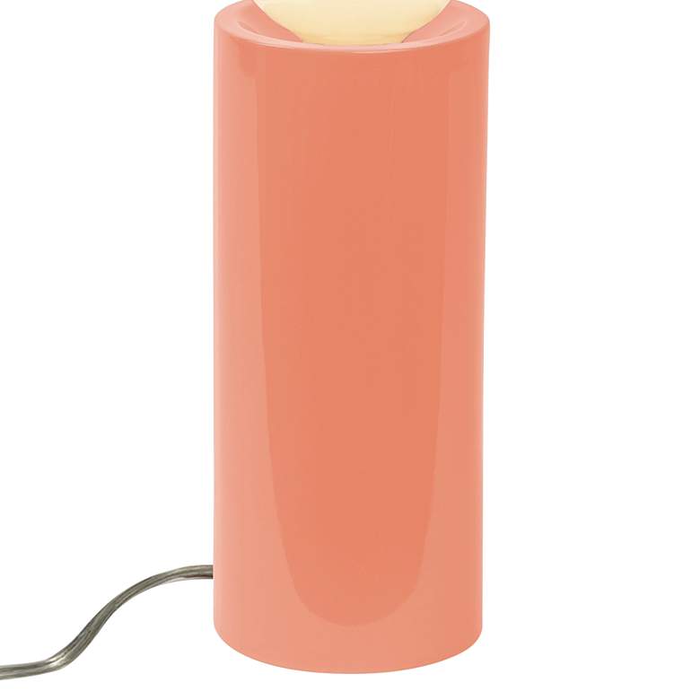 Image 3 Portable 16 1/2 inch High Gloss Blush Ceramic Accent Table Lamp more views