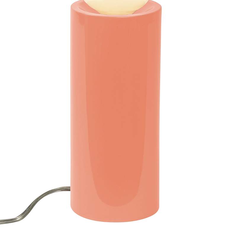 Image 3 Portable 16 1/2" High Gloss Blush Ceramic Accent Table Lamp more views