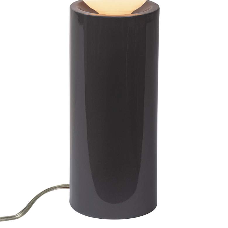 Image 3 Portable 16 1/2 inch High Gloss Gray Ceramic Accent Table Lamp more views