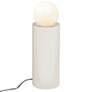 Portable 16 1/2" High Gloss White Ceramic Accent Table Lamp