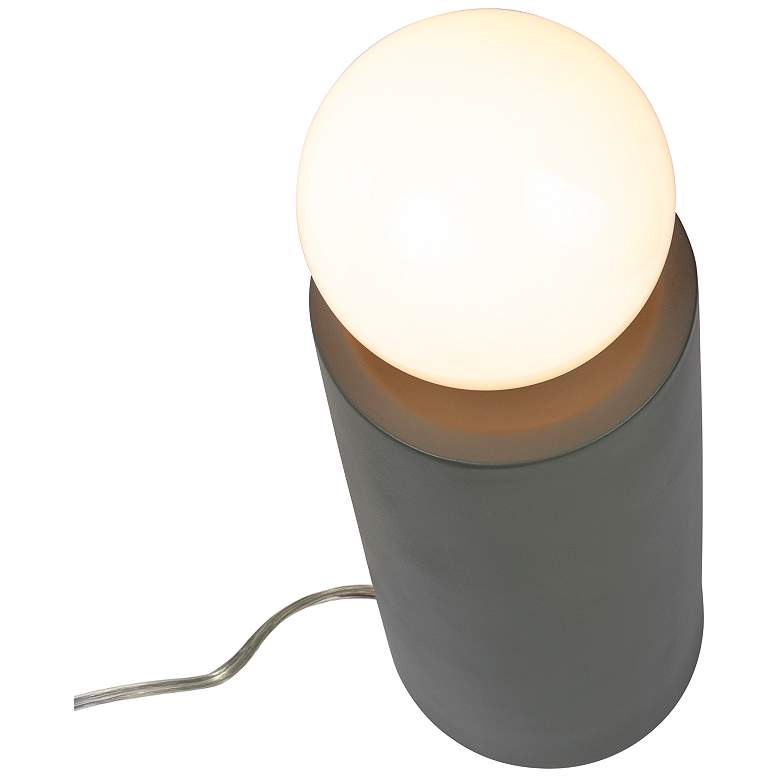 Image 4 Portable 16 1/2" High Pewter Green Ceramic Accent Table Lamp more views