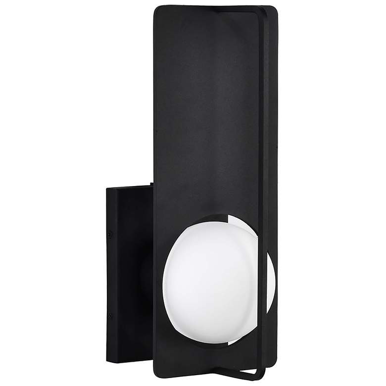Image 1 Portal; 6W LED; Medium Wall Lantern; Matte Black with White Opal Glass