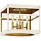 Porter 12"W Heritage Brass and White 4-Light Ceiling Light