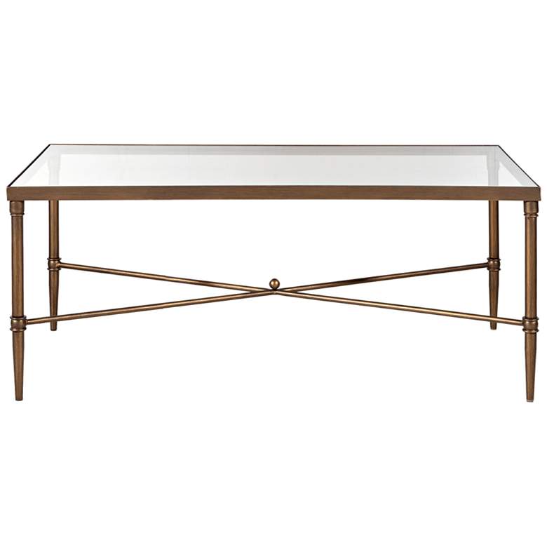 Image 3 Porter 44 inch Wide Bronze Metal Rectangular Coffee Table more views
