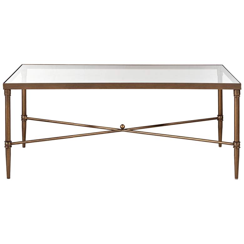 Image 3 Porter 44" Wide Bronze Metal Rectangular Coffee Table more views