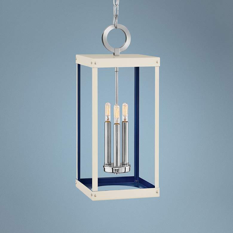 Image 1 Porter 9"W Polished Nickel and White 3-Light Mini Pendant