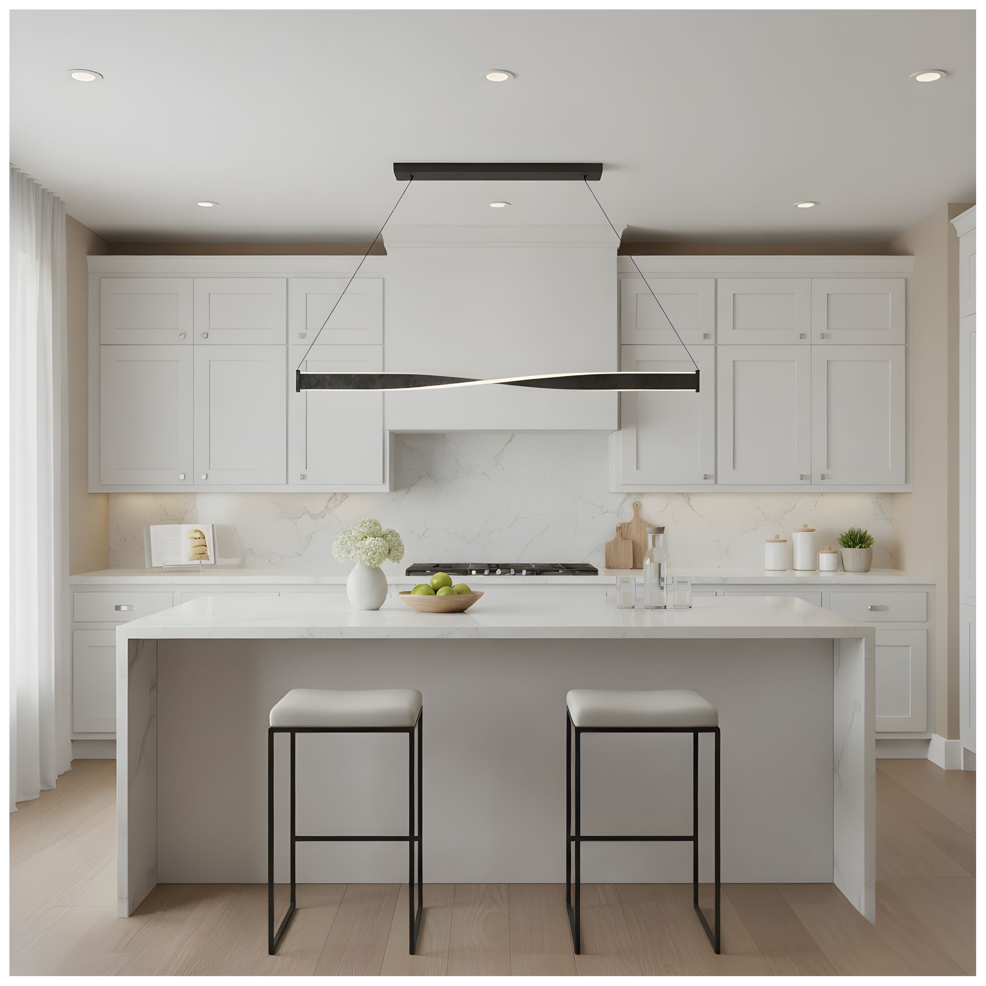 Porter Integrated LED Old Black Island Light with CCT Switch