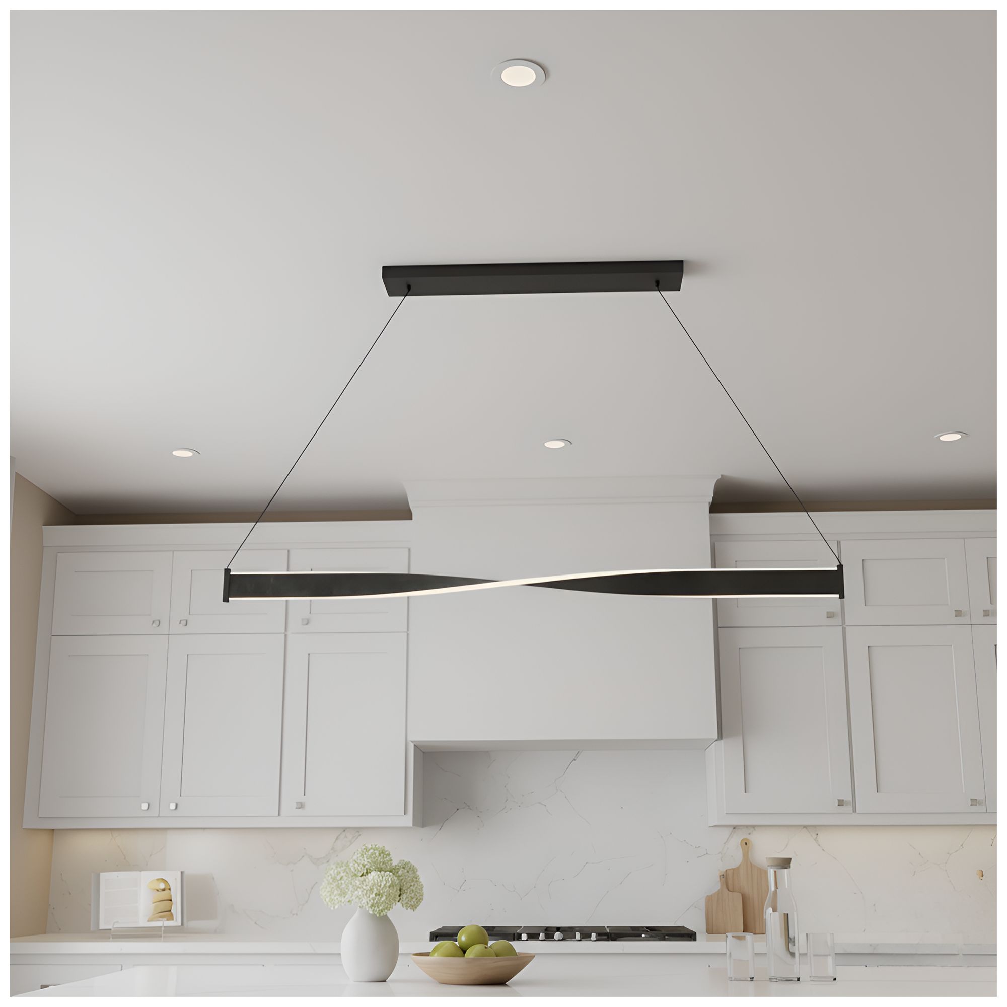 Porter Integrated LED Old Black Island Light with CCT Switch