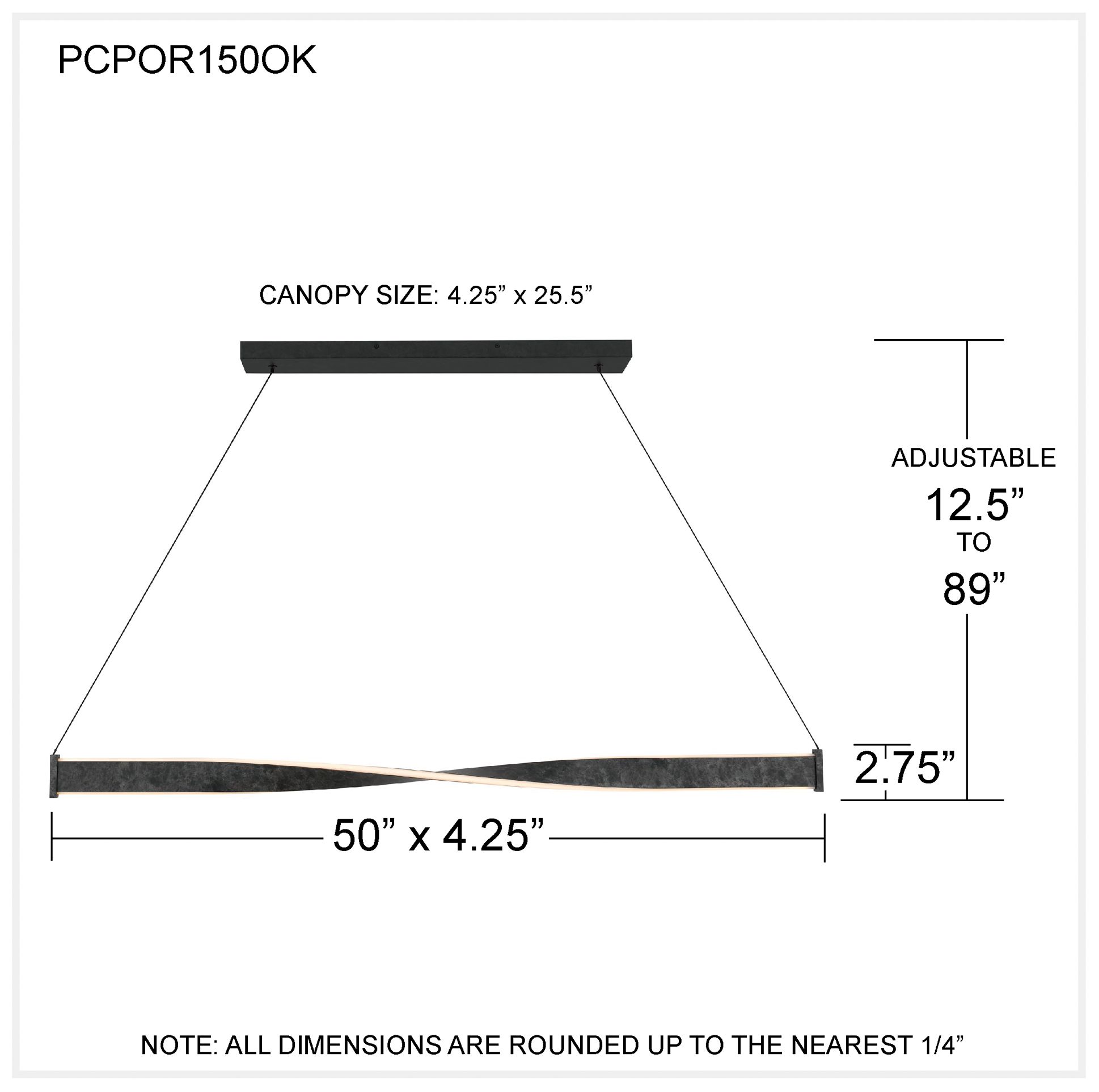 Porter Integrated LED Old Black Island Light with CCT Switch