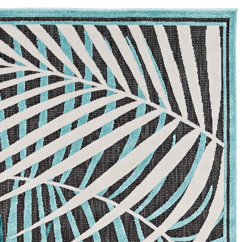 Image 3 Portera PRT-1062 5&#39;x7&#39;6 inch Teal and Ivory Outdoor Area Rug more views