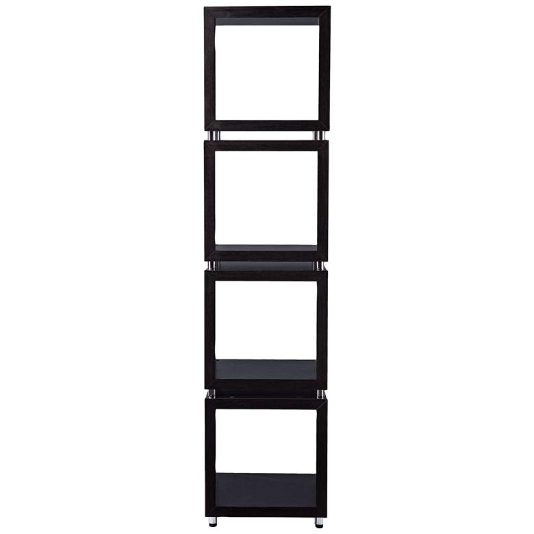 Image 3 Portgren 18 1/4 inch Wide Dark Espresso Wood 4-Shelf Bookcase more views