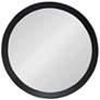 Porthole 19.8" Round Black Mango Wood Wall Mirror