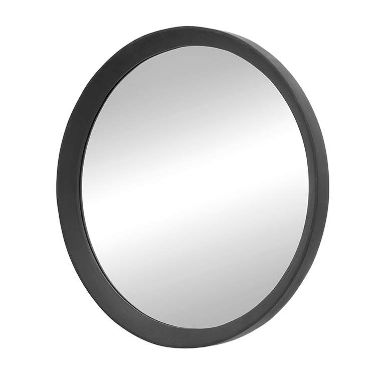Image 2 Porthole 19.8" Round Black Mango Wood Wall Mirror more views