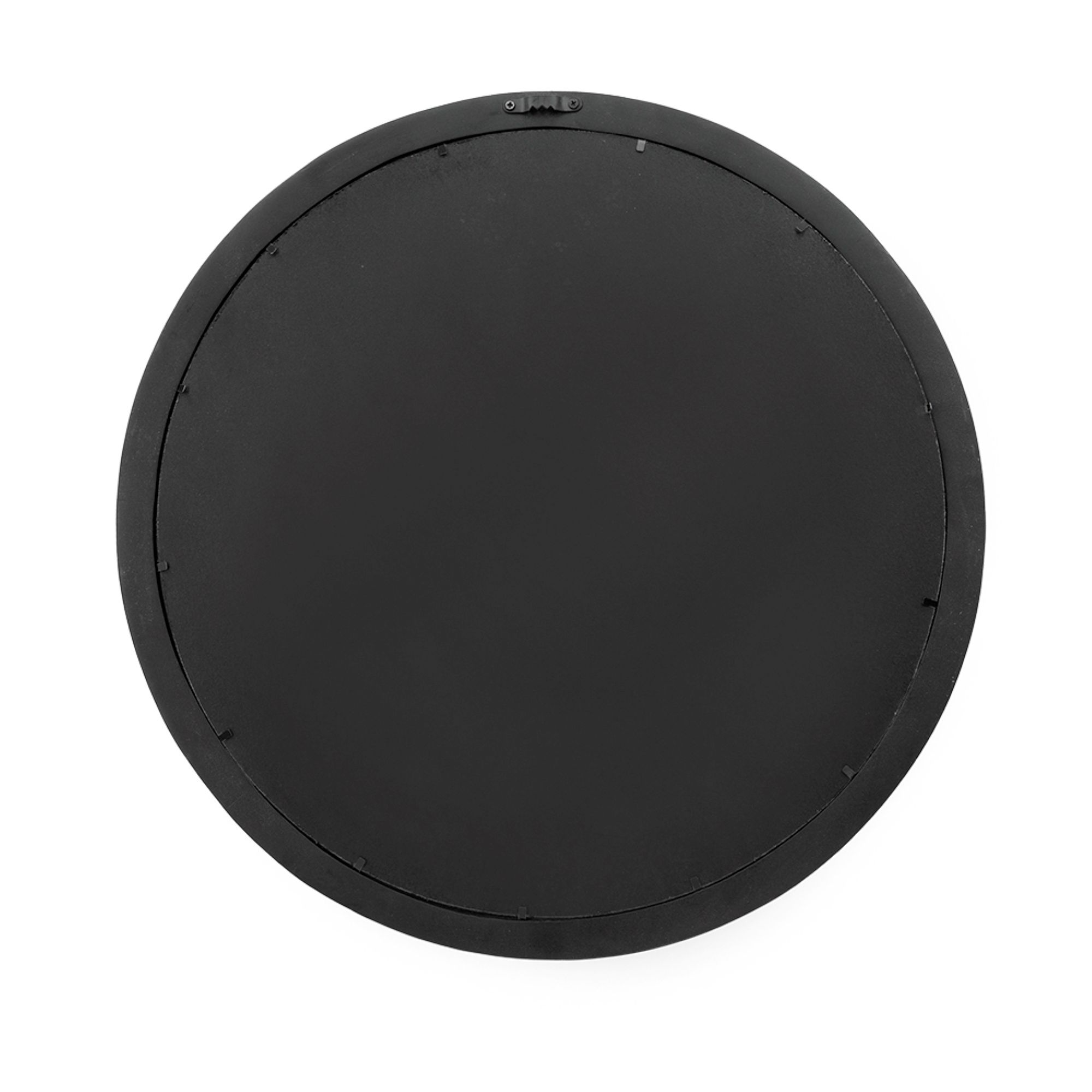 Porthole 19.8" Round Black Mango Wood Wall Mirror