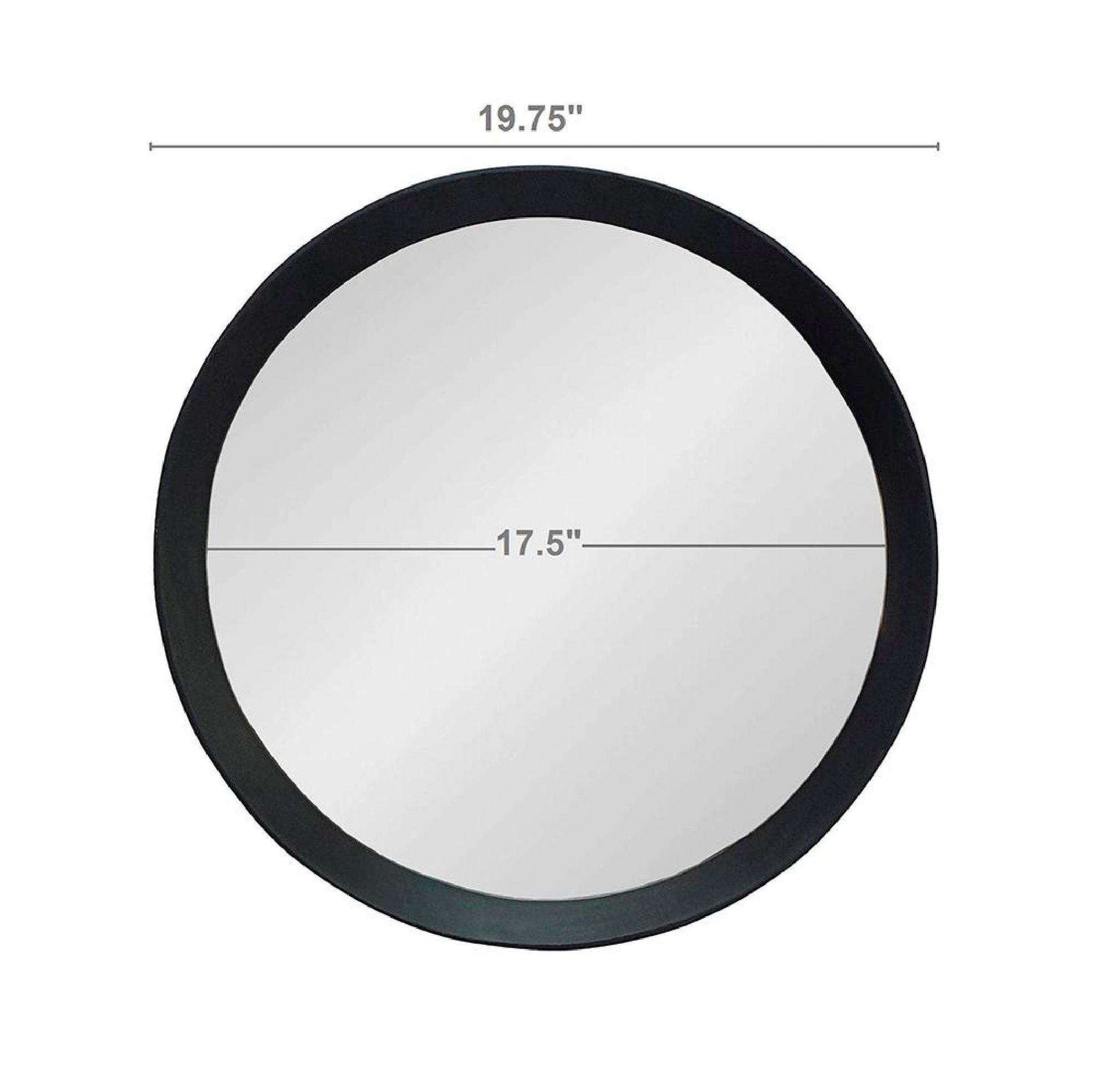 Porthole 19.8" Round Black Mango Wood Wall Mirror