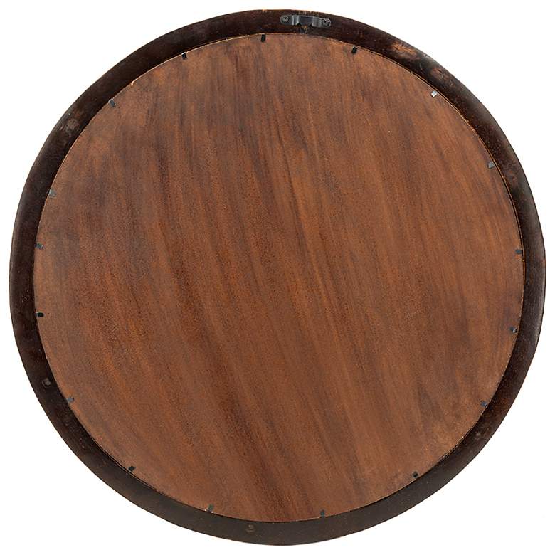 Image 3 Porthole 19.8" x 19.8" Dark Brown Mango Wood Wall Mirror more views