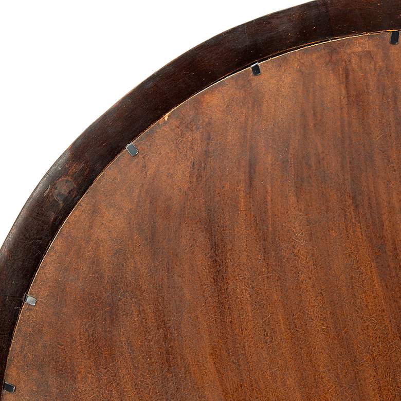 Image 4 Porthole 19.8" x 19.8" Dark Brown Mango Wood Wall Mirror more views
