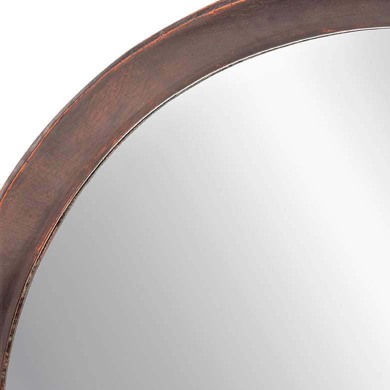 Image 5 Porthole 19.8" x 19.8" Dark Brown Mango Wood Wall Mirror more views