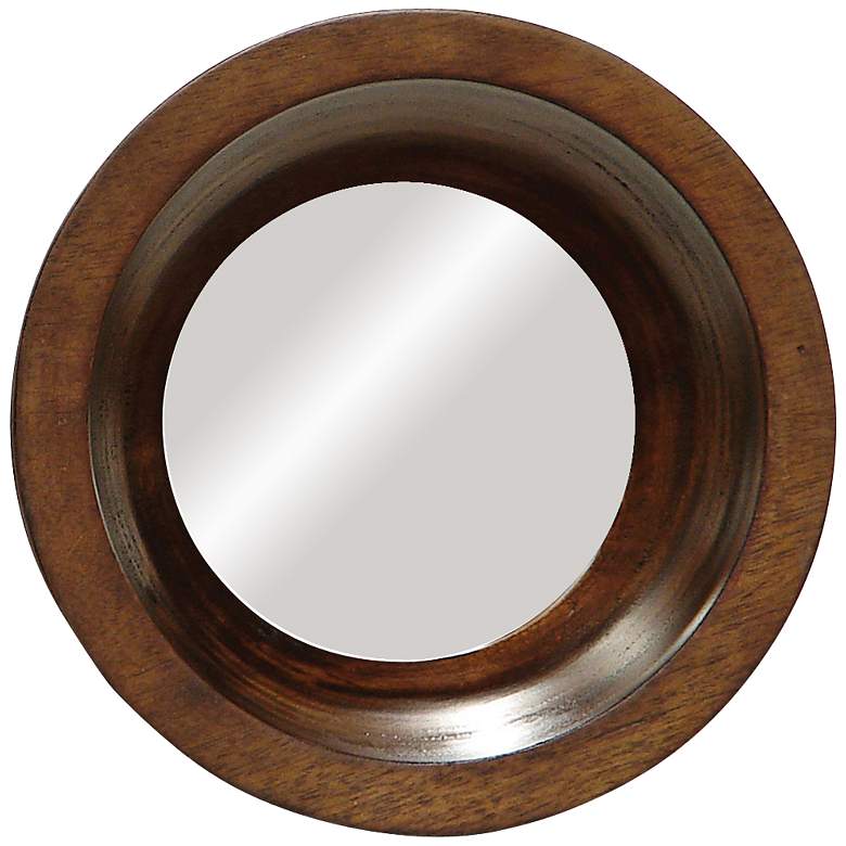 Image 1 Porthole 8 inch Wide Gemelina Wood Frame Wall Mirror