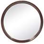 1_Porthole Dark Brown 19 3/4" Round Wood Wall Mirror