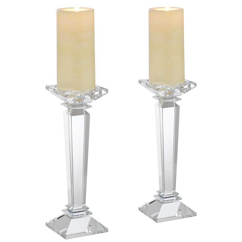 Image 1 Portia 11 inch High Crystal Candle Holders Set of 2