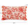 4_Portia Orange Embroidered Floral 20" x 12" Accent Cushion more views