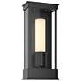 Portico 14.8" High Small Coastal Black Outdoor Sconce With Opal Glass 