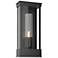 Portico 14.8"H Small Black Outdoor Sconce w/ Seeded Clear Shade