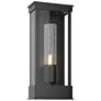 Portico 14.8"H Small Black Outdoor Sconce w/ Seeded Clear Shade