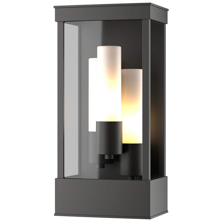 Image 1 Portico 17.8" High Coastal Oil Rubbed Bronze Outdoor Sconce w/ Opal Sh