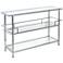 Portico 52" Wide Chrome and Glass Modern Storage Bar Table