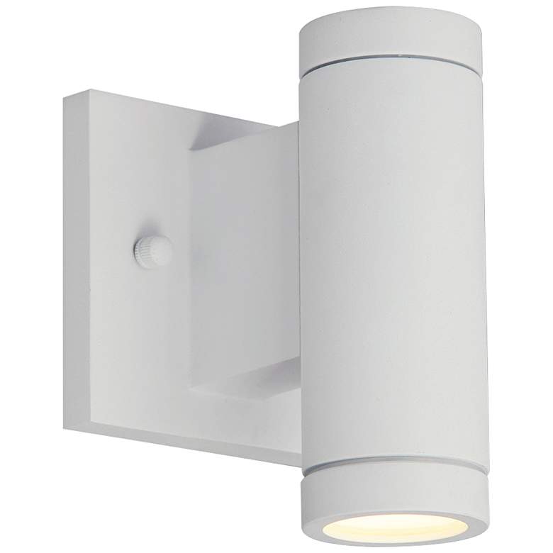 Image 1 Portico 6 1/2 inch High Matte White LED Outdoor Wall Light