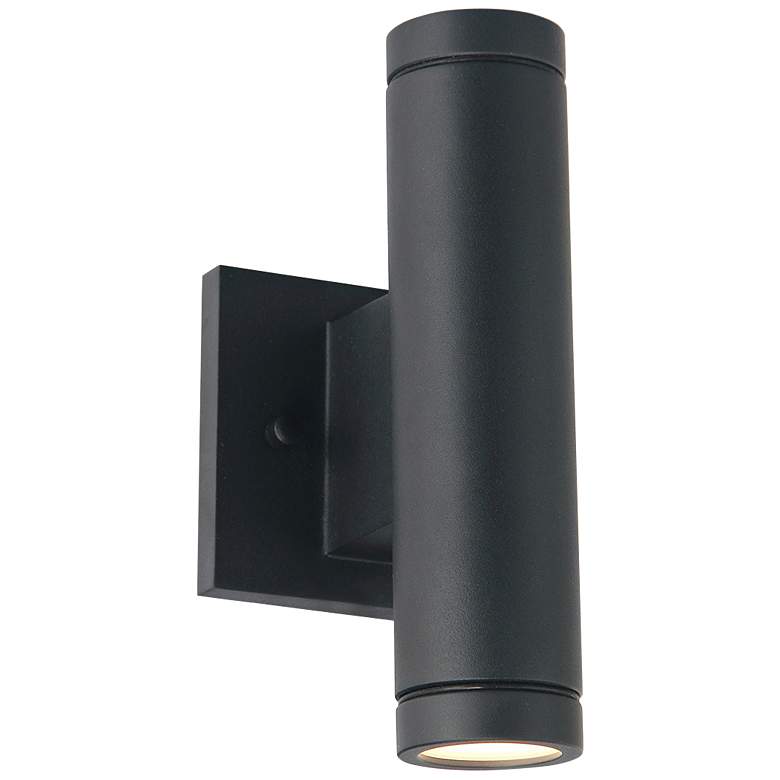 Image 1 Portico 9 1/2" High Matte Black LED Outdoor Wall Light