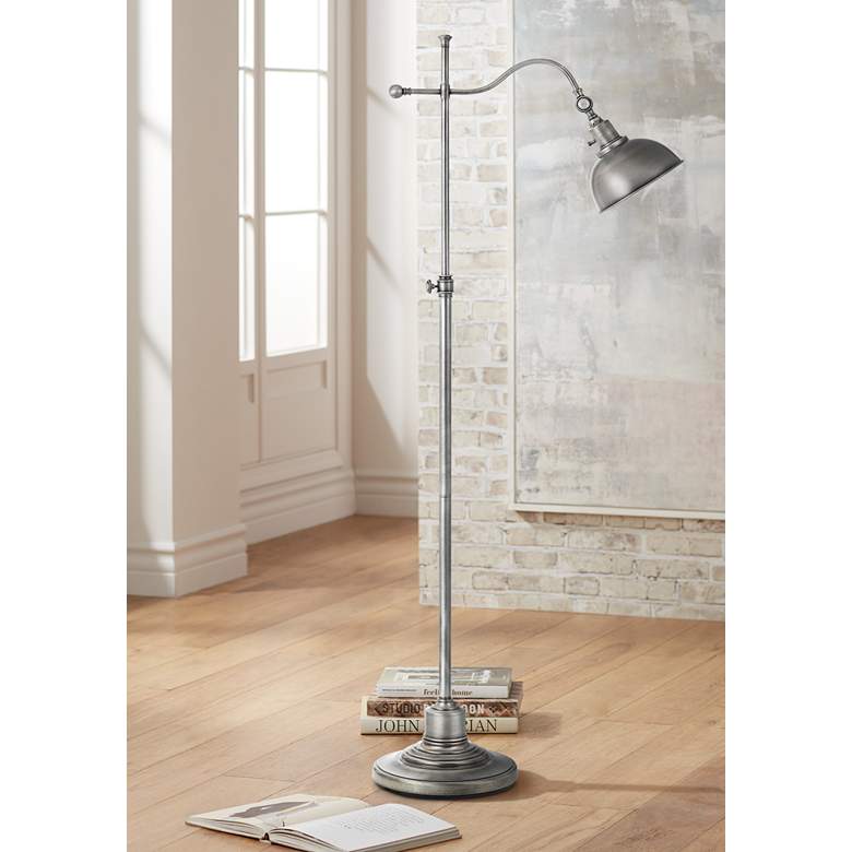 Image 1 Portico Antique Pewter Adjustable Pharmacy Floor Lamp