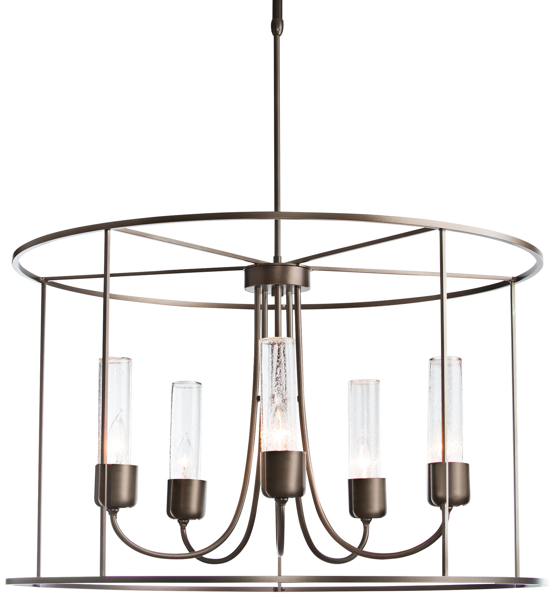 Image 2 Portico Drum 32" Wide Bronze Indoor/Outdoor Pendant Light - Made to Order