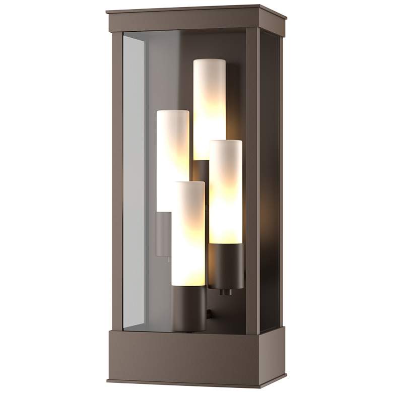Image 1 Portico Large Outdoor Sconce - Bronze Finish - Opal Glass