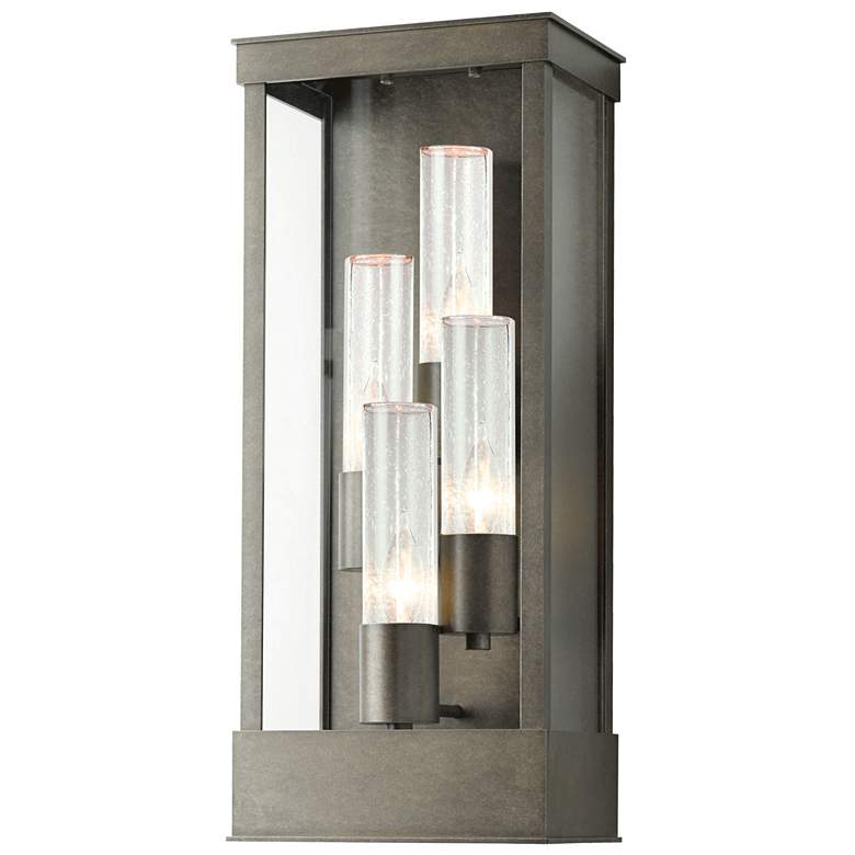 Image 1 Portico Large Outdoor Sconce - Smoke Finish - Clear Glass