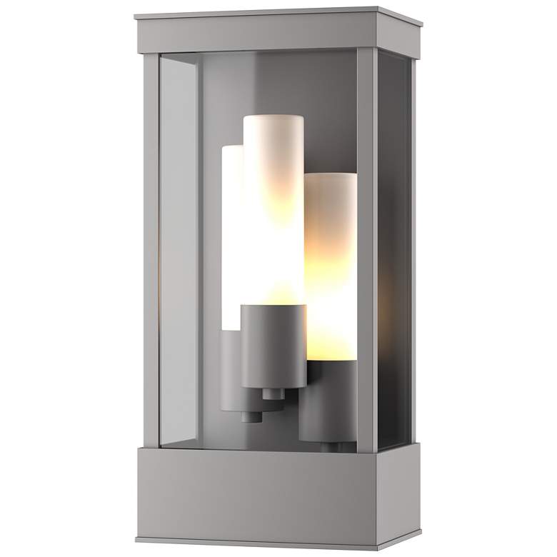 Image 1 Portico Outdoor Sconce - Steel Finish - Opal Glass