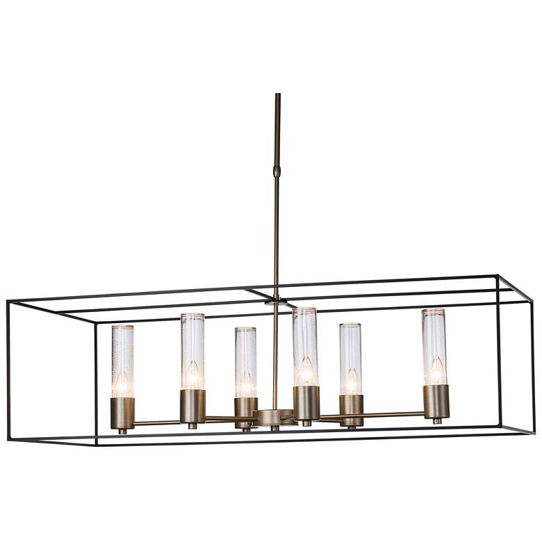 Image 1 Portico Pendant - Gold - Smoke Accents - Clear Glass - Standard Height