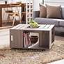 Portins 31 1/2" Square Weathered White Wood Coffee Table