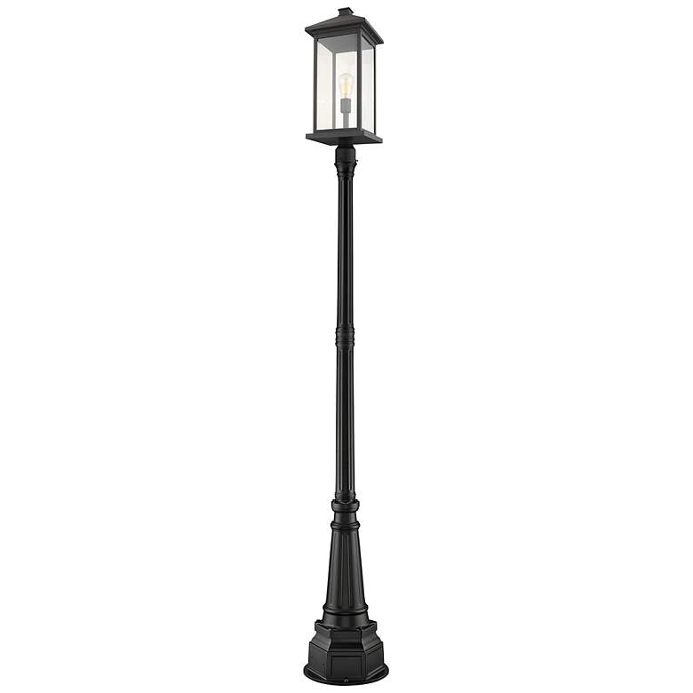 Image 3 Portland 105 1/4" High Black Outdoor Post Light with Base