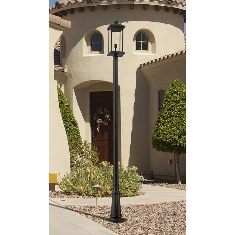 Image 2 Portland 105 1/4" High Black Outdoor Post Light with Base