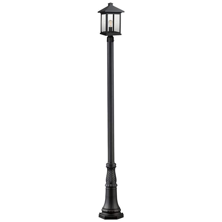 Image 1 Portland 112 1/4" High Black Outdoor Post Light with Base