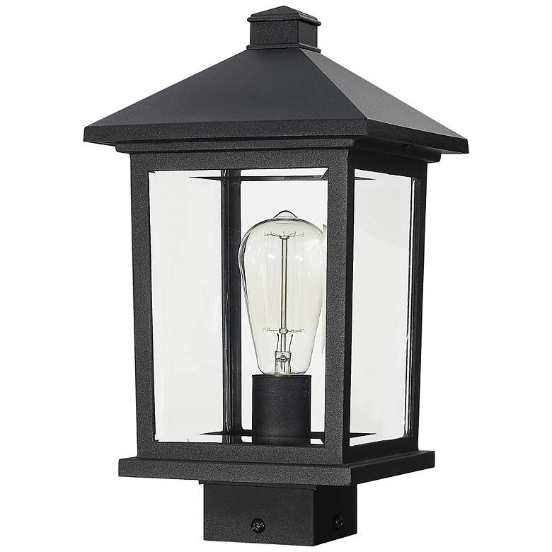 Image 5 Portland 14 1/2" High Black Metal Outdoor Lantern Post Light more views