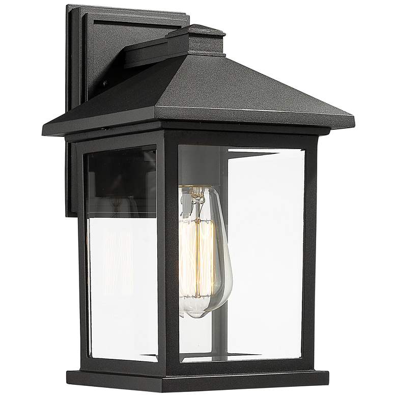 Image 1 Portland 14 inch High Black Outdoor Wall Light