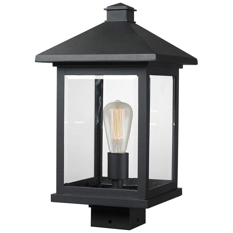 Image 1 Portland 17" High Black Outdoor Lantern Post Light